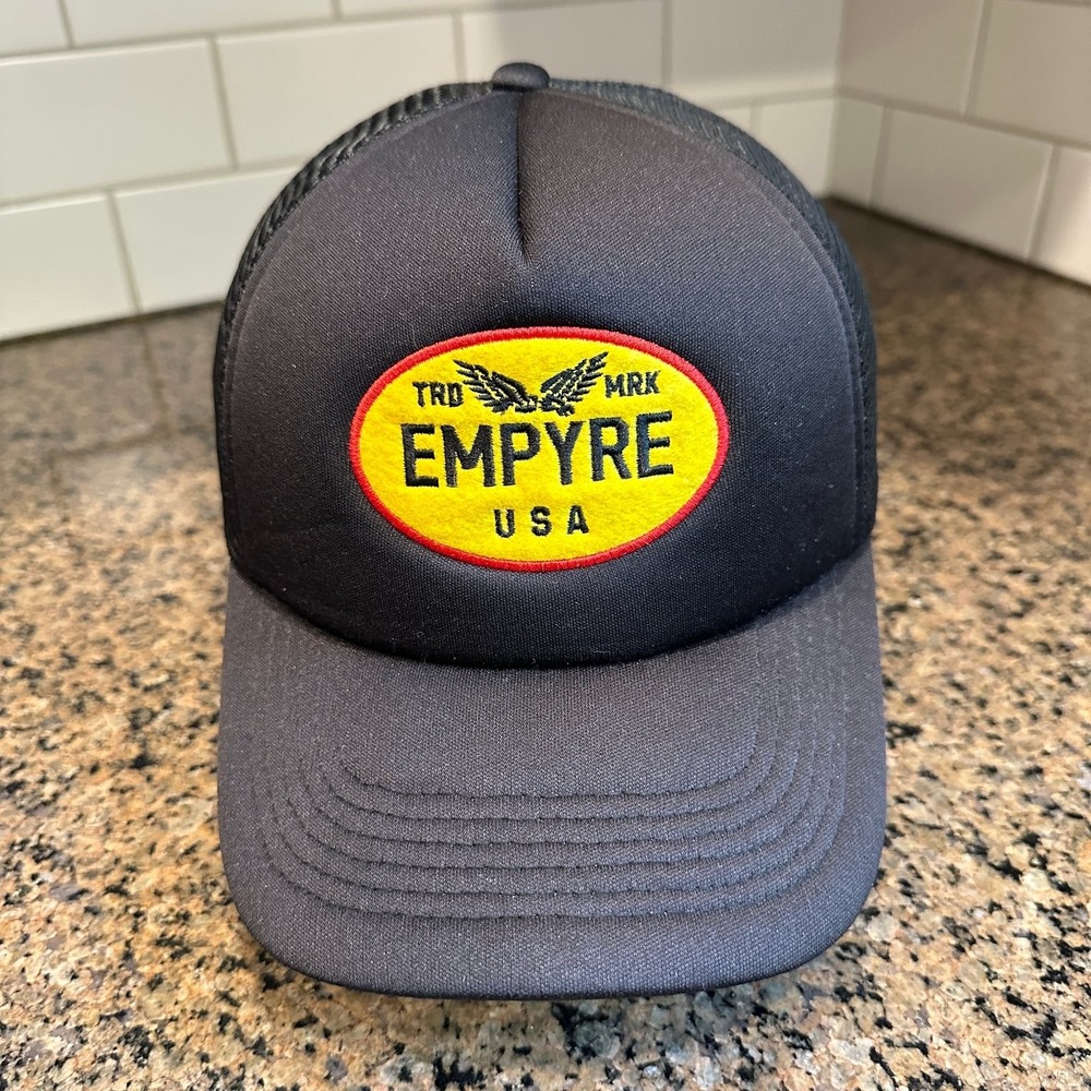 EMPYRE Clutch Apparel Trucker Hat Snapback Adjustable Black Mesh